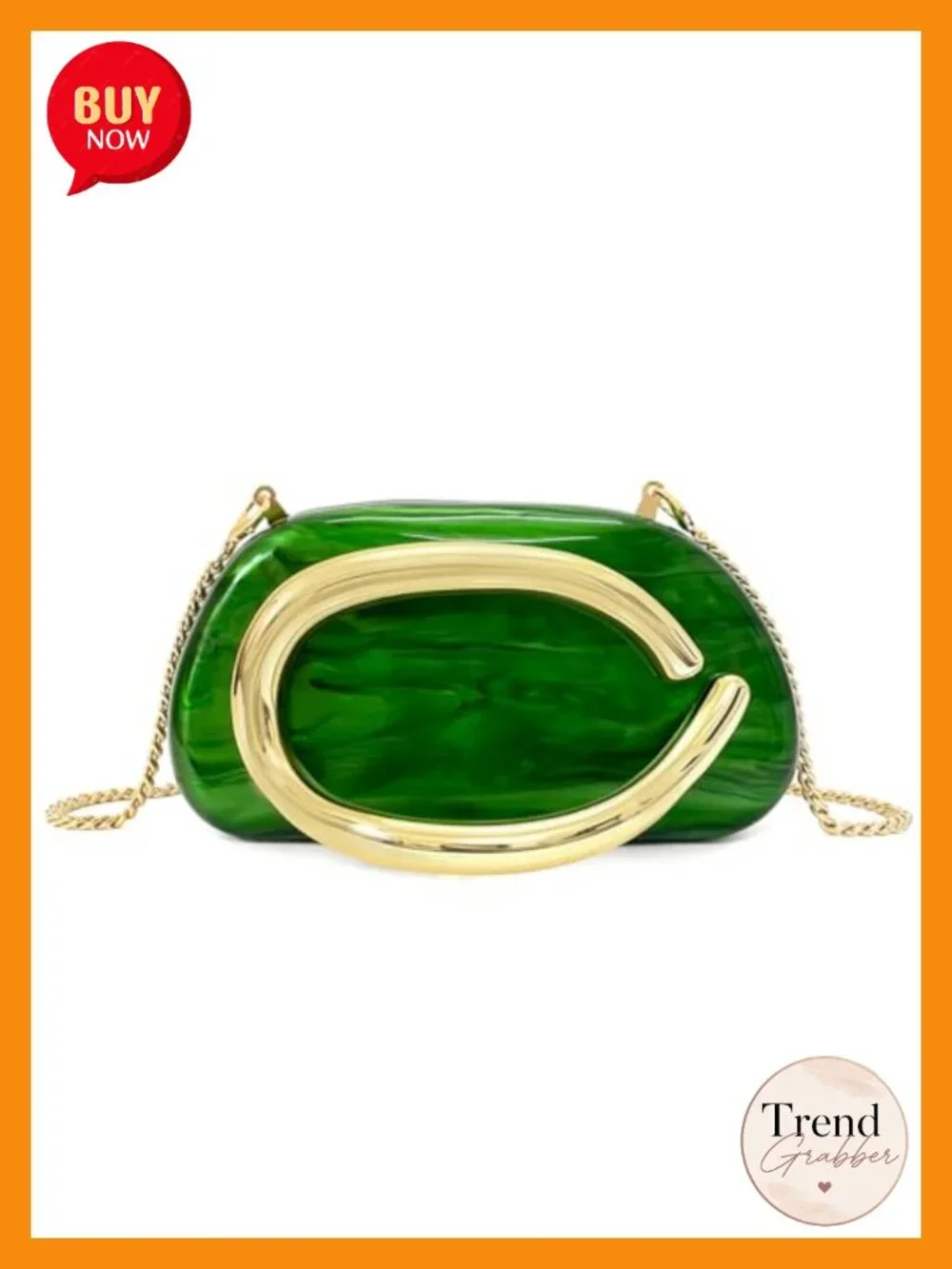 Acrylic Clutch Purse Metal Handle Evening Bag Crossbody Handbag for Wedding